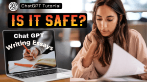 An inquisitive student ponders the safety of using ChatGPT for essay writing, as presented in a ChatGPT Tutorial video.